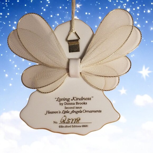 Heaven's Little Angels Porcelain Ornaments Loving kindness Donna Brooks Bradford - Picture 11 of 12